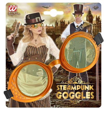 OKULARY STEAMPUNK ZŁOTE