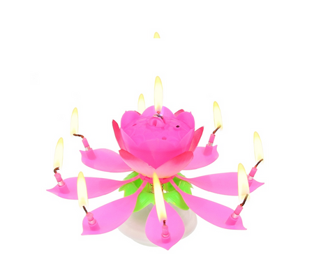 ŚWIECZKA GRAJĄCO-TAŃCZĄCA KWIATEK RÓŻOWA