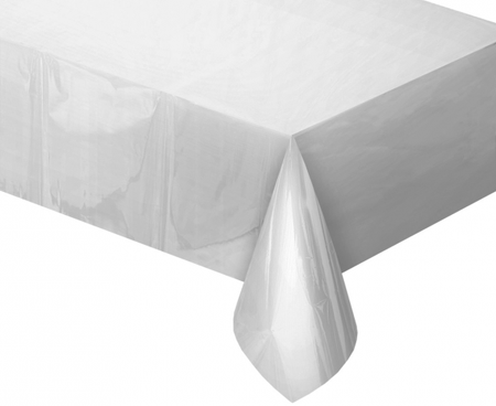 OBRUS FOLIOWY METALICZNY SREBRNY 137 X 183 CM