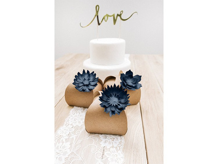 Dekoracje papierowe Kwiaty, ciemny granat (1 karton / 40 op.) (1 op. / 3 szt.)