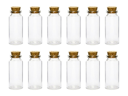 BUTELECZKI SZKLANE Z KORKIEM 12SZT