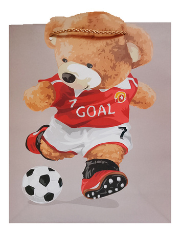 TORBA PREZENTOWA MIŚ PIŁKARZ 26 X 32 X 10 CM 