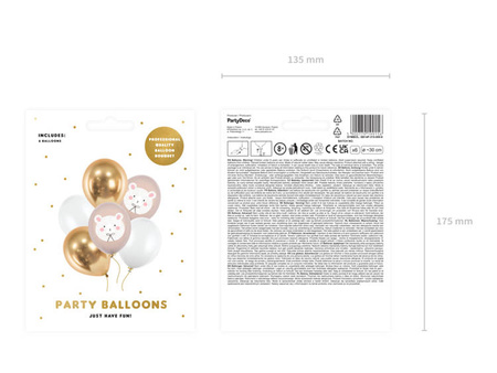 BALONY LATEKSOWE MIŚ MIX 30 CM 6 SZT