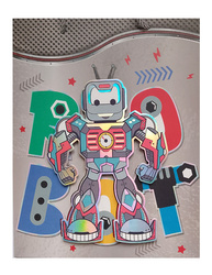 TORBA PREZENTOWA ROBOT SZARA 3D 26X32X10 CM