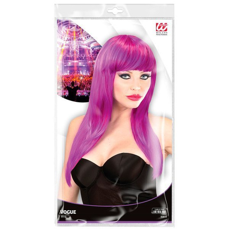 PERUKA DAMSKA FIOLETOWA Z GRZYWKĄ