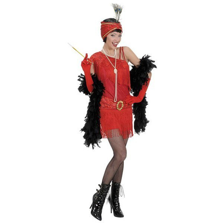 STRÓJ FLAPPERKA CZERWONA RETRO 