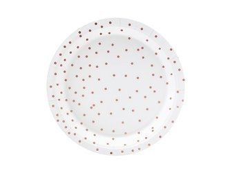 TALERZYKI BIAŁE W KROPKI 18cm 6szt