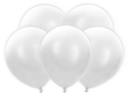 BALONY Z LAMPKĄ LED BIAŁE 30 CM 5 SZT