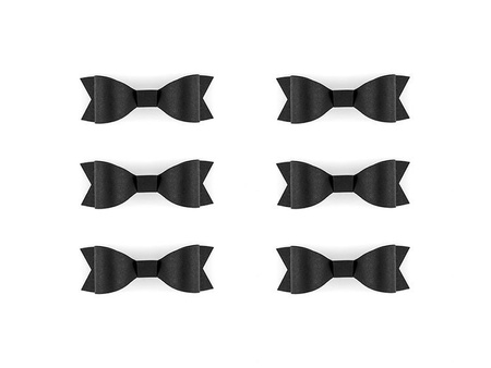 DEKORACJE PAPIEROWE KOKARDKI CZARNY 6 SZT.