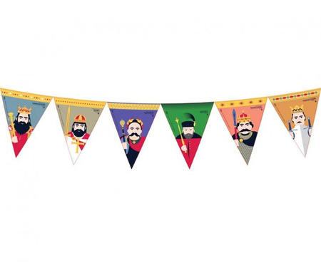 GIRLANDA Z FLAGAMI KRÓLOWIE I KSIĄŻĘTA POLSKI 360 CM