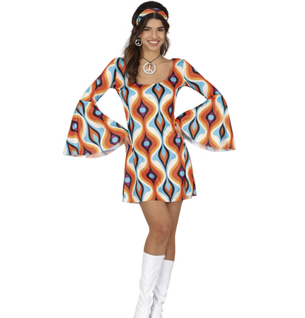 STRÓJ DAMSKI HIPISKA DISCO FALE 