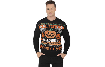 SWETER HAPPY HALLOWEEN CZARNY DYNIE DLA DOROSŁYCH