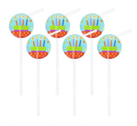 RURKI SŁOMKI Z TORTEM 6 SZT 24 CM