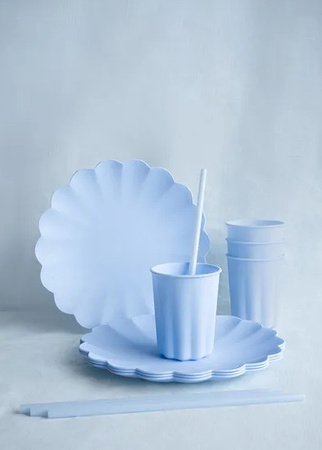 KUBECZKI PLASTIKOWE FALBANKA 220 ML BŁĘKIT 4 SZT