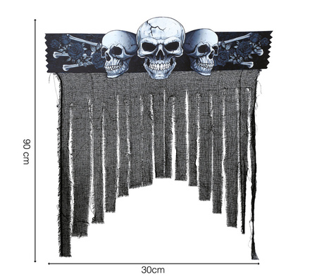 KURTYNA 90x30 CM CZASZKA