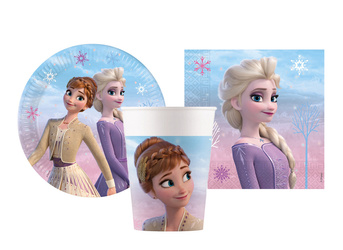 ZESTAW KRAINA LODU TALERZYKI+KUBECZKI+SERWETKI