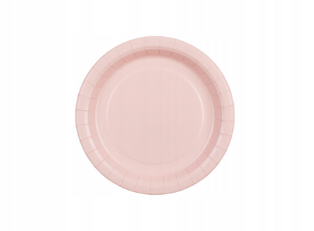 TALERZYKI PAPIEROWE JASNY RÓŻOWY 18 CM 6 SZT