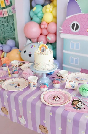 OBRUS PAPIEROWY KOCI DOMEK GABI 180 X 120 CM 