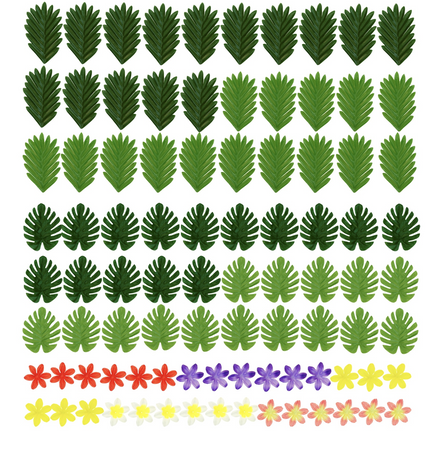 HAWAJSKIE LIŚCIE I KWIATY DEKORACJE