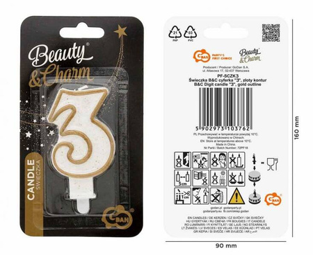 ŚWIECZKA URODZINOWA ZŁOTA 3