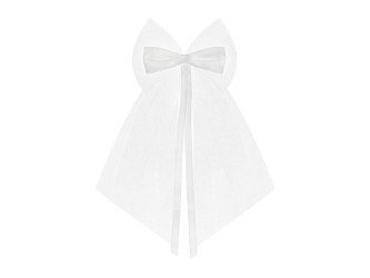 KOKARDY Z KOKARDKĄ BIAŁY 18 CM 2 SZT