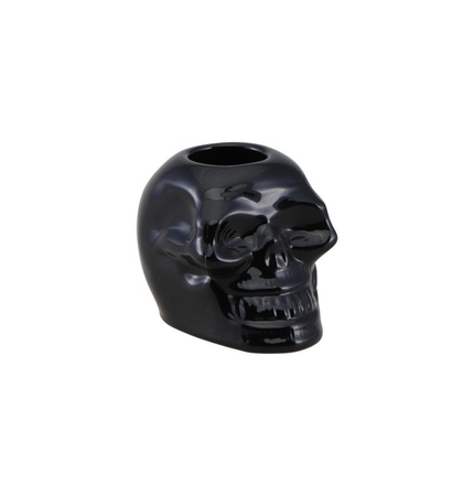 ŚWIECZNIK CZASZKA CZARNA 5 X 7.2 CM HALLOWEEN