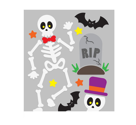 ŻELOWE NAKLEJKI NA OKNO HALLOWEEN SZKIELET 25 CM