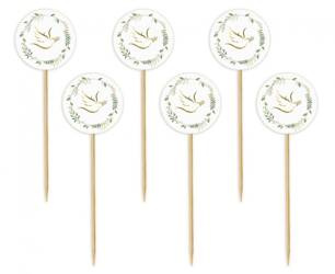 PIKERY TOPPERY GOŁĄB Z EUKALIPTUSEM 6 SZT
