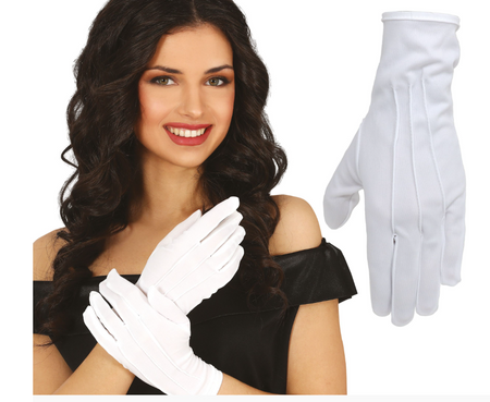 BIAŁE RĘKAWICZKI DLA DOROSŁYCH 24 CM