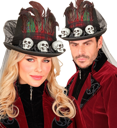 KAPELUSZ VOODOO CZASZKI HALLOWEEN 