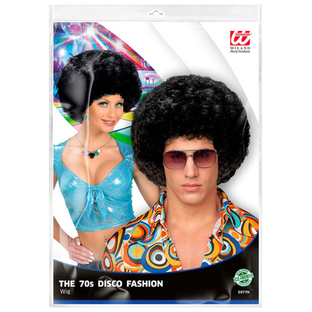 PERUKA AFRO DISCO CZARNA