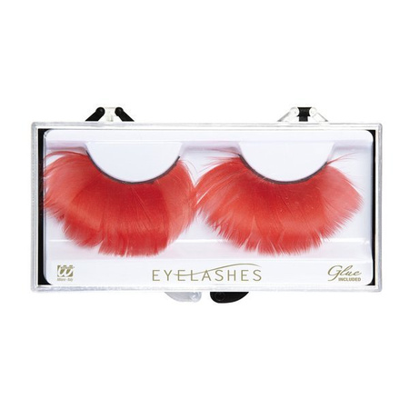 SZTUCZNE RZĘSY PIÓRKA CZERWONE MAKE UP 