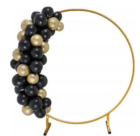 STELAŻ DO BALONÓW KOŁO METAL ZŁOTY 2M