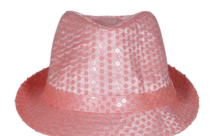 KAPELUSZ FEDORA RÓŻOWY 