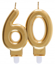 ŚWIECZKA URODZINOWA CYFRA 60 ZŁOTA