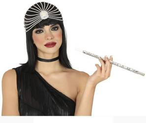 FIFKA CYGARETKA CEKINOWA SREBRNA 30 CM