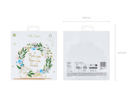 TOPPER NA TORT KOMUNIA KWIATY