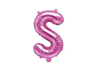 BALON FOLIOWY 35cm, LITERA S RÓŻOWA