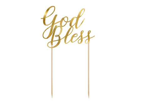 TOPPER NA TORT GOD BLESS ZŁOTY 27,5