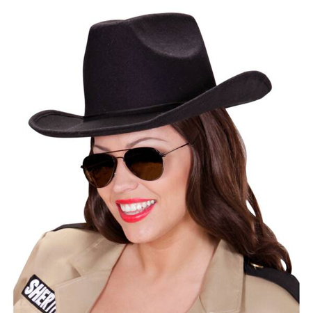 KAPELUSZ KOWBOJSKI GŁADKI CZARNY