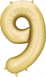 BALON FOLIOWY 9 CYFRA 86 CM ZŁOTY