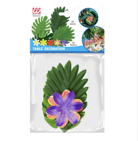 HAWAJSKIE LIŚCIE I KWIATY DEKORACJE