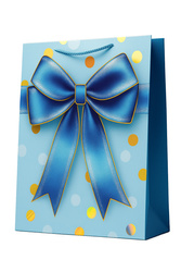 TOREBKA PREZENTOWA KOKARDA NIEBIESKA 23 X 18 X 10 CM