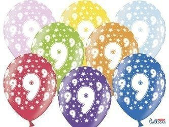 BALONY 9 URODZINY 6SZT