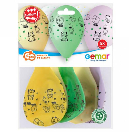 Balony Zwierzątka z Farmy, 33 cm/ 5 szt.
