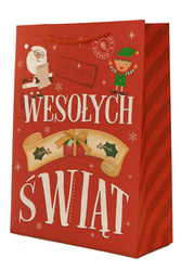 TOREBKA PREZENTOWA ŚWIĄTECZNA 42 X 32 X 20 CM SZEROKIE DNO