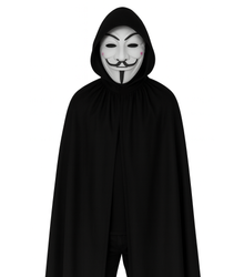 ZESTAW MASKA ANONYMOUS+PELERYNA CZARNA