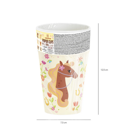 KUBECZKI PAPIEROWE KONIKI 220 ML 6 SZT