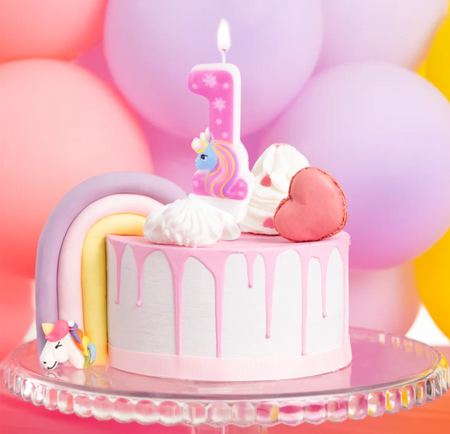 ŚWIECZKA NA TORT JEDNOROŻEC CYFRA 1