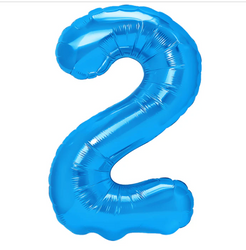 BALON FOLIOWY CYFRA 2 CIEMNONIEBIESKI 100 CM